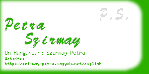 petra szirmay business card